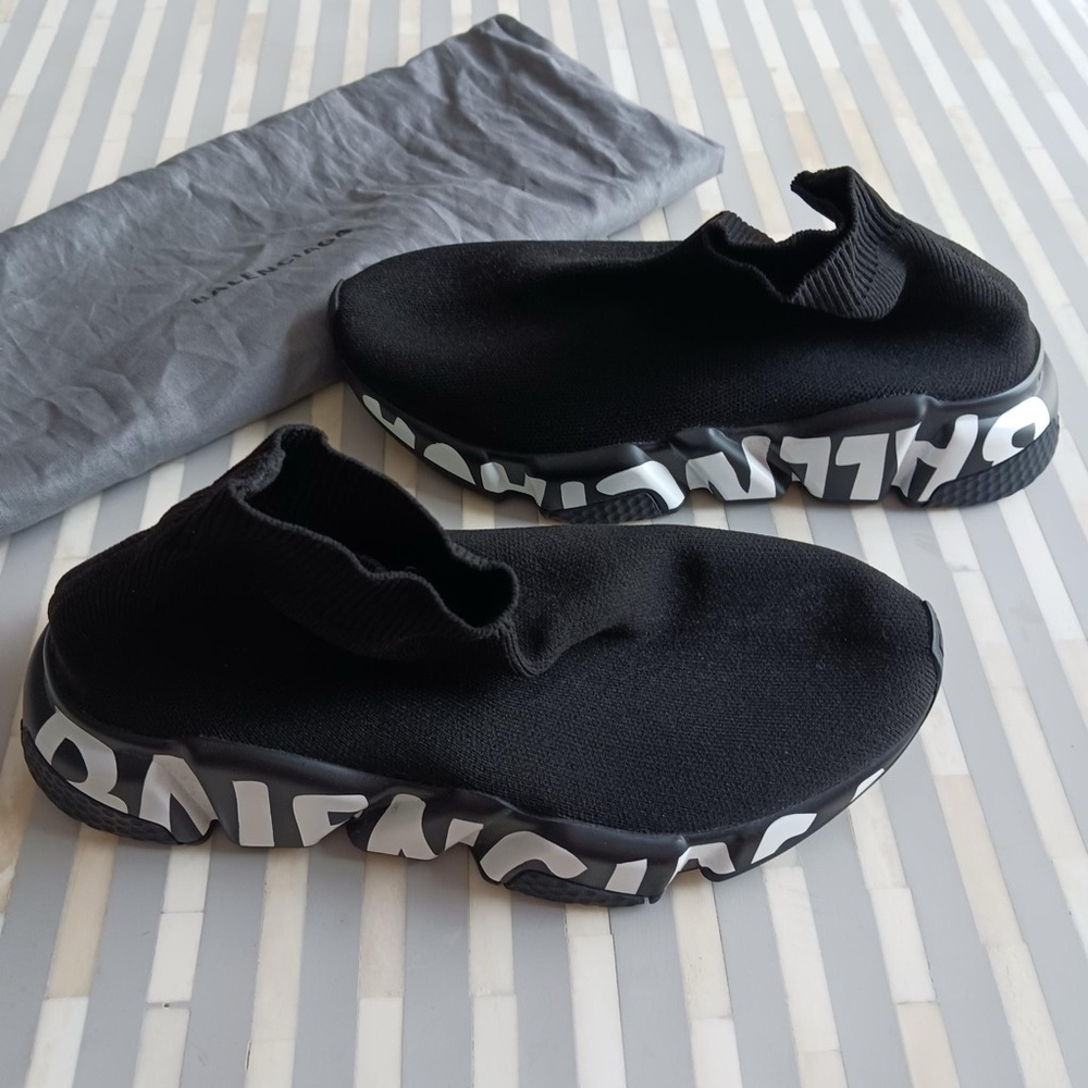 Balenciaga speed trainer graffiti black women’s size 5 used once